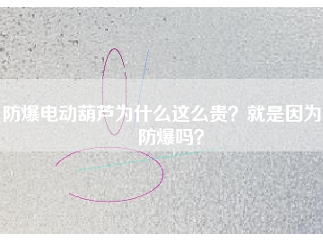 防爆電動葫蘆為什么這么貴？就是因為能防爆嗎？