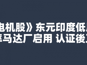 東元印度低壓高效率馬達(dá)廠(chǎng)啟用 認(rèn)證後正式量產(chǎn)
