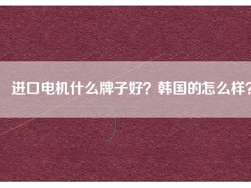 進(jìn)口電機(jī)什么牌子好？韓國(guó)的怎么樣？