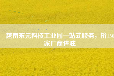 越南東元科技工業(yè)園一站式服務(wù)，拚150家廠商進駐