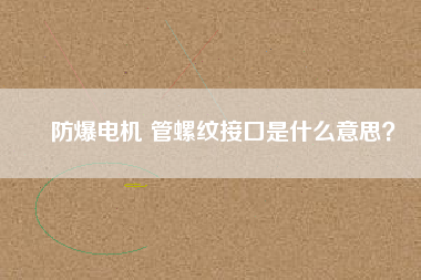 防爆電機 管螺紋接口是什么意思？