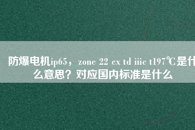 防爆電機(jī)ip65，zone 22 ex td iiic t197℃是什么意思？對(duì)應(yīng)國(guó)內(nèi)標(biāo)準(zhǔn)是什么