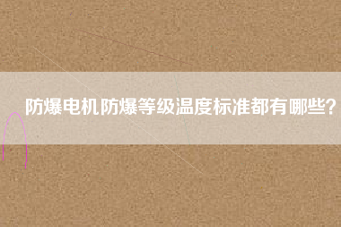 防爆電機(jī)防爆等級溫度標(biāo)準(zhǔn)都有哪些？